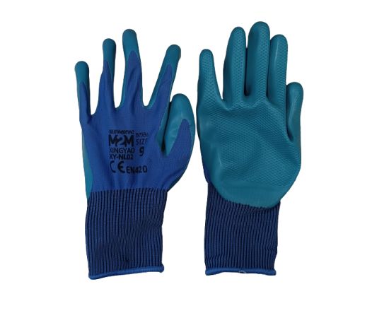 Gloves coated with latex/nitrile M2M P-XY-NL02 S9