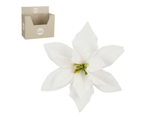 Christmas decoration poinsettia h3xd16 cm white