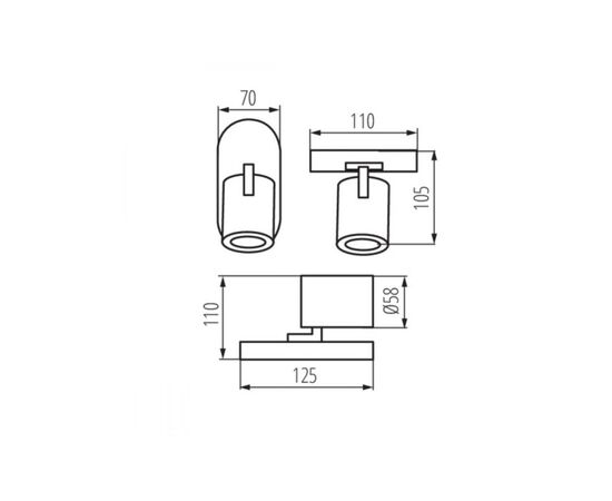 Cветильник спотовый Kanlux LAURIN EL-1O W 29120 GU10 1x MAX 35W