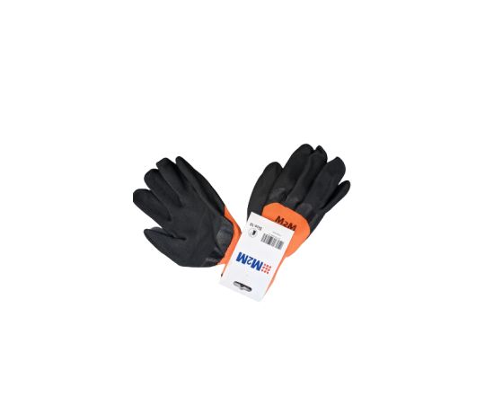 Gloves orange-black with latex coating M2M P300/003 S10