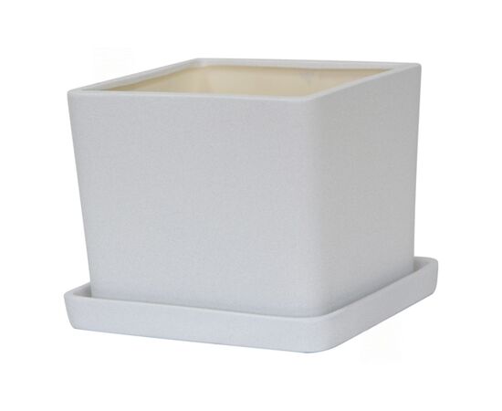 Ceramic pot square Oriana №3 2L white