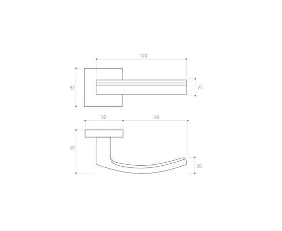 Door handle rossete Metal-Bud Barcelona K VBAKCZ with plumbing SZKCW