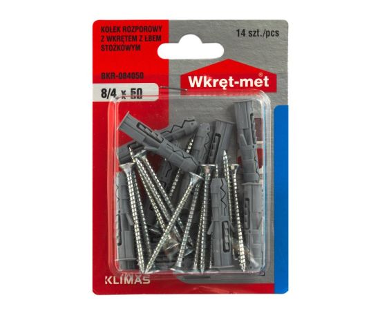 Dowel with screw Wkret-met BKR-084050 8x50 mm 14 pcs