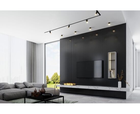 Wall panel MDF Super Profil 12117 2800x117x12 mm 0.3276 m² black