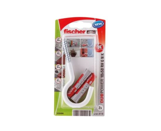 Дюбель-гвоздь с полукольцом Fischer Duopower 10x50RH G 2 шт 535484