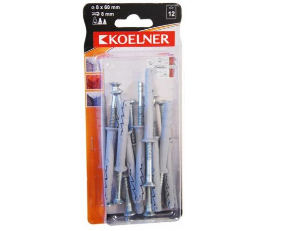 Dowel-nail 8x60 mm Koelner 12 pcs B-FXK-08L060 blister