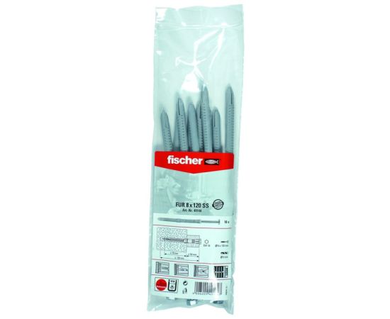 Dowel Fischer FUR8x120 SS 10 pcs 49144