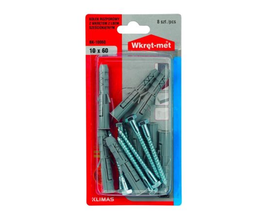 Spreading dowel with screw with hex head Wkret-met BK-10060 10x60 mm 8 pcs