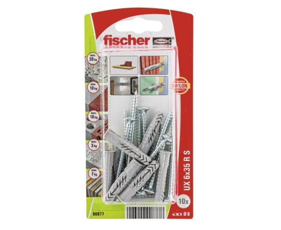 დიუბელი სჭვალით Fischer UX6x35 R 10 ც 90877