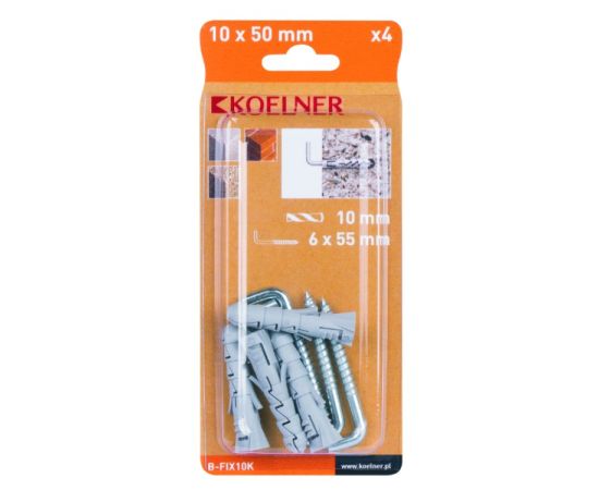 Dowel Koelner 4 pcs B-FIX10K 6x55 mm blister