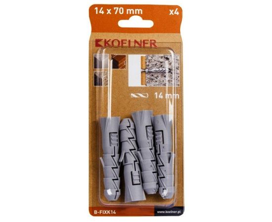 Дюбель распорный Koelner 4 шт B-FIXK14 14x70mm блист