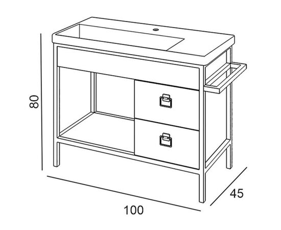 Тумба напольная с умывальником Denko Dila 100 OAK