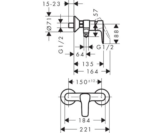 საშხაპის შემრევი Hansgrohe MySport 71262000