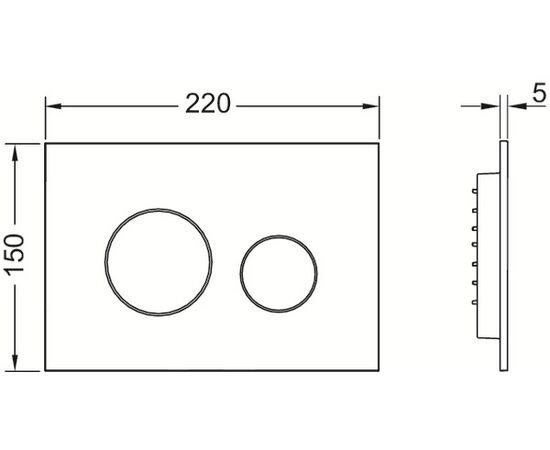 Кнопка для инсталляции Tece 9240925 dual-flush Black matte