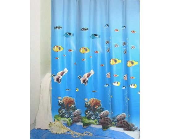 Bathroom curtain Bisk PEVA SEA HORSE MULTI 200x180 cm