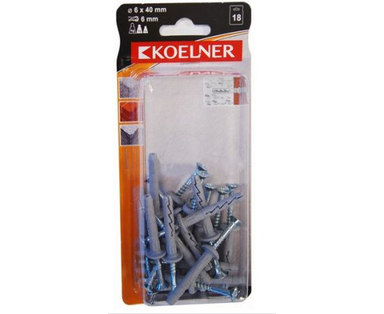 Dowel-nail 6x40 mm Koelner 18 pcs B-FXK-06L040 blister