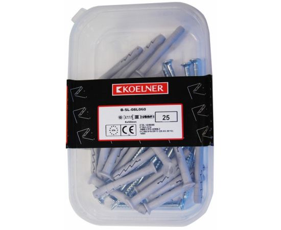 Dowel - countersunk nail Koelner 25 pcs 8x60 mm B-SL-08L060 box