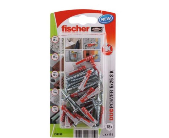 დიუბელი თვითმჭრელით Fischer Duopower 5x25 S 18 ც 534996