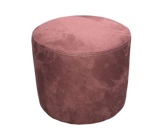 Round pouf alcantara pink