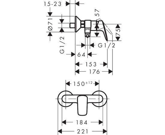 საშხაპის შემრევი Hansgrohe MyCube 71261000