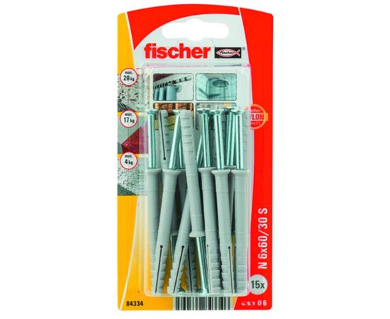 დიუბელი სჭვალით Fischer N6x60/30 S 15 ც 84334