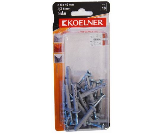 Dowel-nail 6x40 mm Koelner 18 pcs B-FXK-06K040 blister