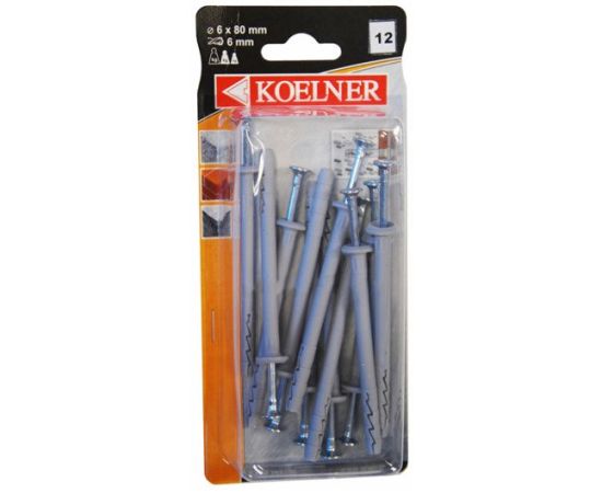 Dowel-nail 6x80 mm Koelner 12 pcs B-FXK-06L080 blister