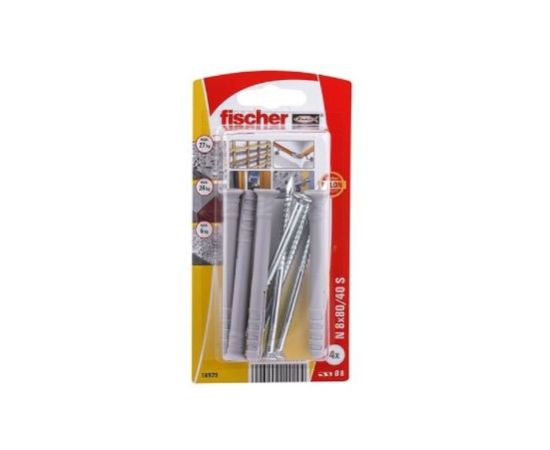 Дюбель-гвоздь Fischer Duopower 8x80/40S 4 шт 14929