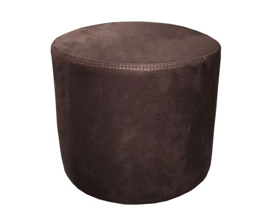 Round pouf alcantara cappuccino