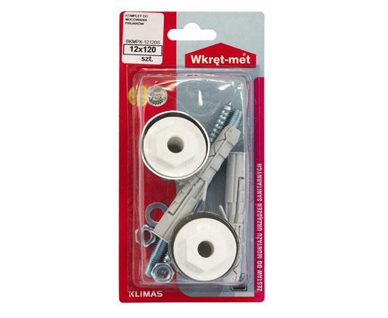 Urinal fixing kit Wkret-met BKMPX-12120S 12x120 mm 2 pcs silver