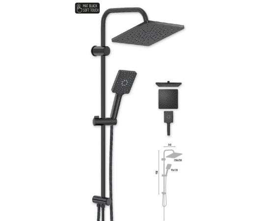 Shower system Valtemo Maxima Jet Black VS-2654