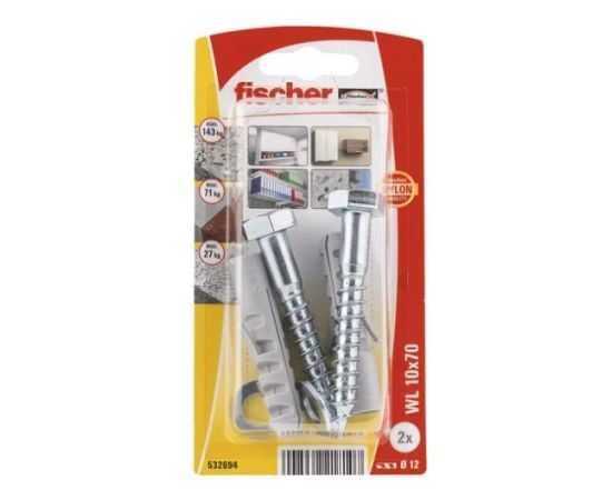 WC pan fixing kit Fischer WL10x70 2 pcs 532694