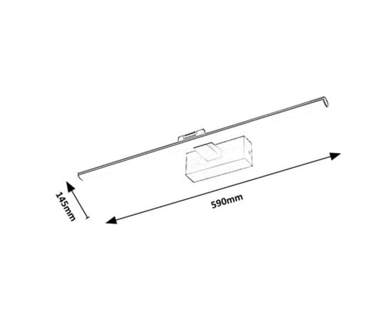 Бра Rabalux Gaten 12W 3000K 590 155 L145мм черный белый 78002