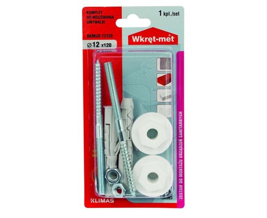 Wash basin fixing kit Wkret-met BKMUX-12120 12x120 mm