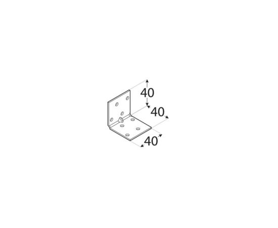 კუთხე პერფორირებული Domax KMP 1, 40x40x40x1,5 მმ.