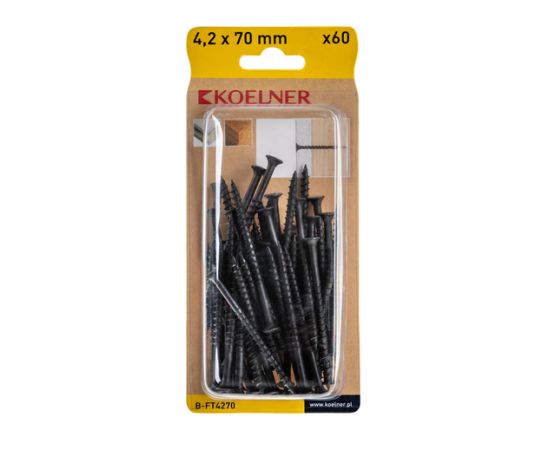 Screw 4.2x70 mm on wood Koelner 60 pcs B-FT4270 shiny