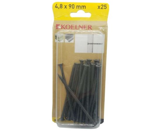 Screw 4.8x90 mm on wood Koelner 25 pcs B-FT4890 shiny