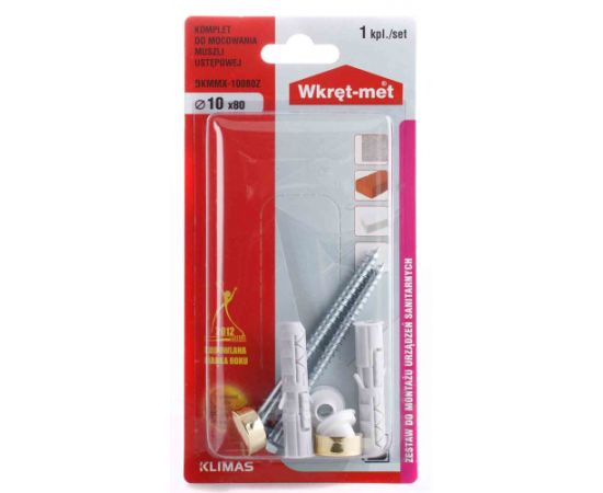 WC pan fixing kit Wkret-met BKMMX-10080Z 10x80 mm golden