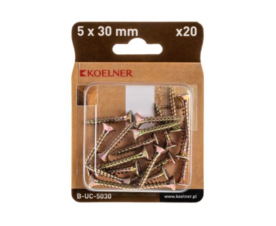 Universal screw hardened galvanized Koelner 20 pcs 5x30 mm B-UC-5030 blist