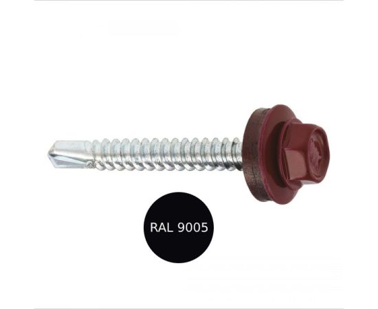 Self-tapping screw Wkret-met for roofing WF-48035-RAL 9005 250 pcs