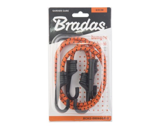 Rubber cord with hooks Bradas BCH2-08060OR-B 0.8x60 cm 2 pcs