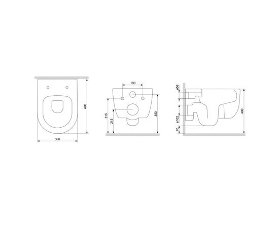 Подвесной унитаз Damixa Sirius white DX86C1700SC с крышкой Duroplast Softclose