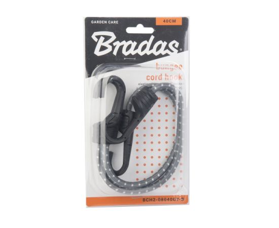 Rubber cord with hooks Bradas BCH2-08040GY-B 0.8x40 cm 2 pcs