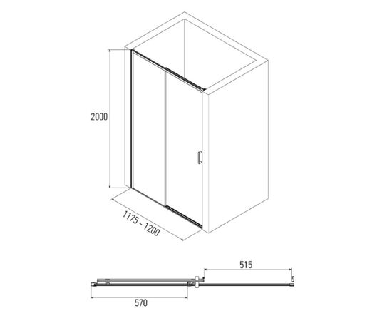 Sliding door Alex Baitler AB64B120 120×200 cm darkened