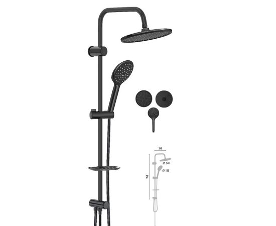 Shower system Valtemo Deluxe Jet Black VS-2543