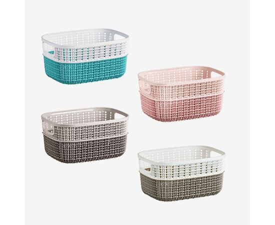 Plastic basket with knitted ornament Irak Plastik FLEXY SP-165 6.8 l