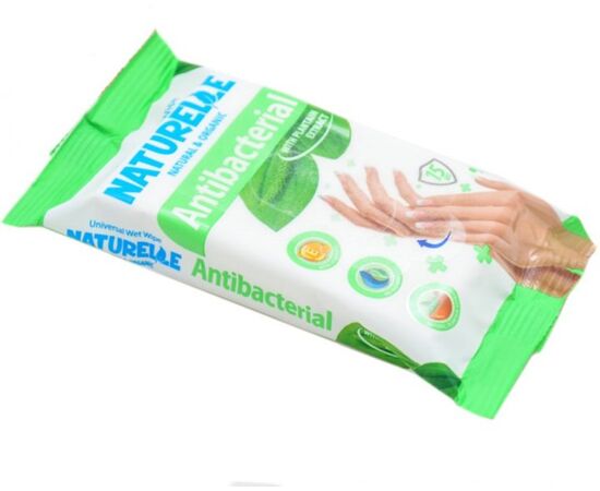 Wet wipes Naturelle antibacterial with plantain extract 15 pieces