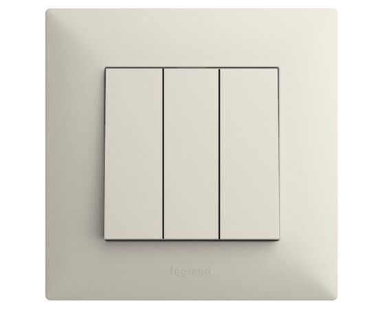 Switch without frame 3-key,cream LEGRAND