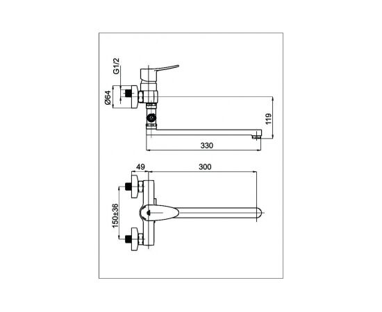 Bathroom mixer RUBINETA STATIC A2CA08