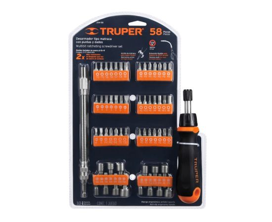 Screwdriver and bit set Truper JDM-58 56 pcs